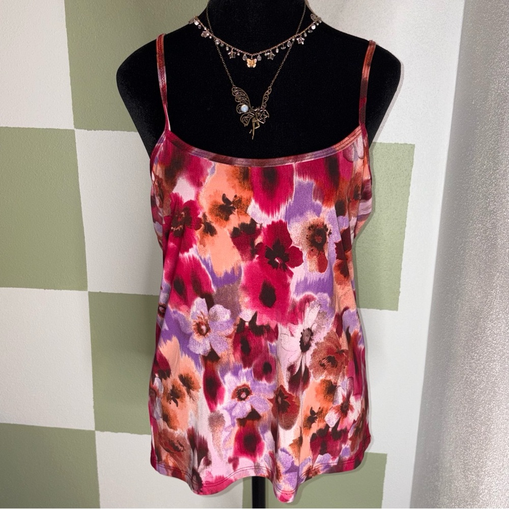Clear Sky Floral Pink and Purple Tank